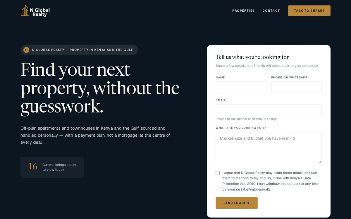 Screenshot of N Global Realty